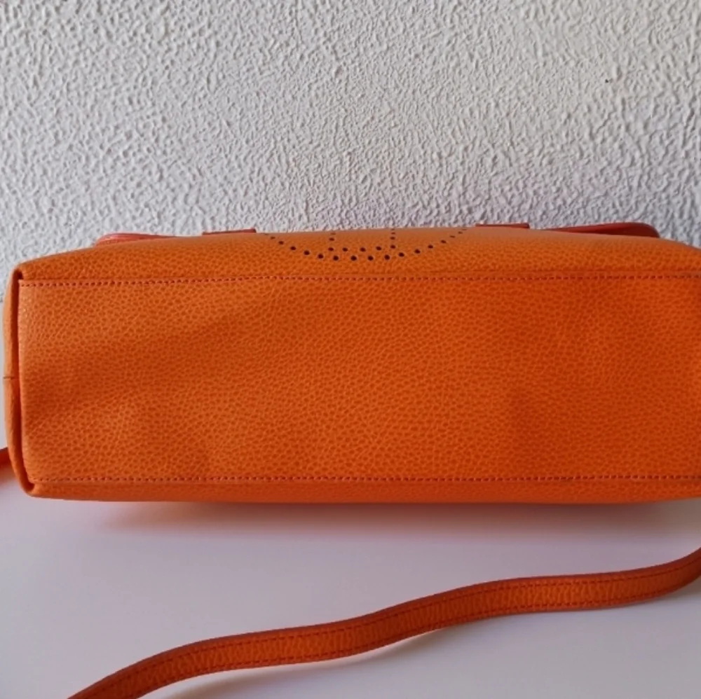 Orange Leather Satchel Handbag - Unbranded - Picture 8 of 13
